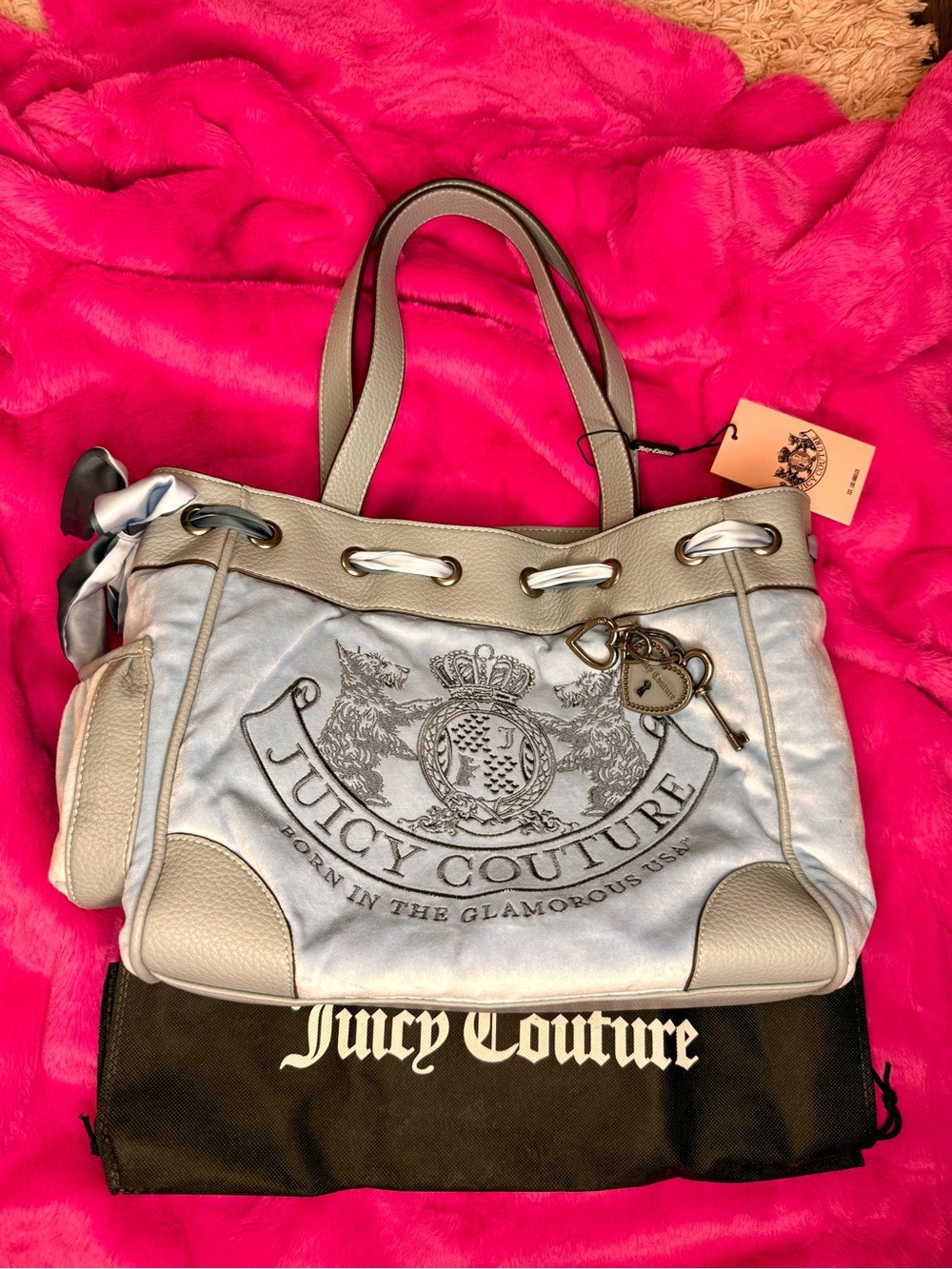 *NWT*Juicy Couture Europe Exclusive Baby Blue Daydreamer Tote